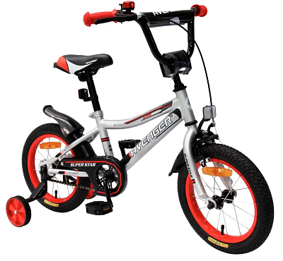 Детский велосипед Avenger Super Star (14, серебристый/черный)