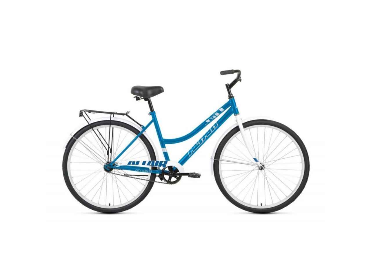 Велосипед ALTAIR City 28 low (19, голубой/белый, 2022)