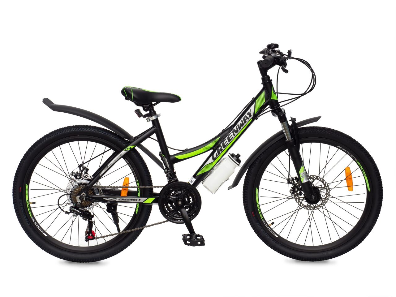 Велосипед Greenway 6930M 26 (16, черный/зеленый, 2021)