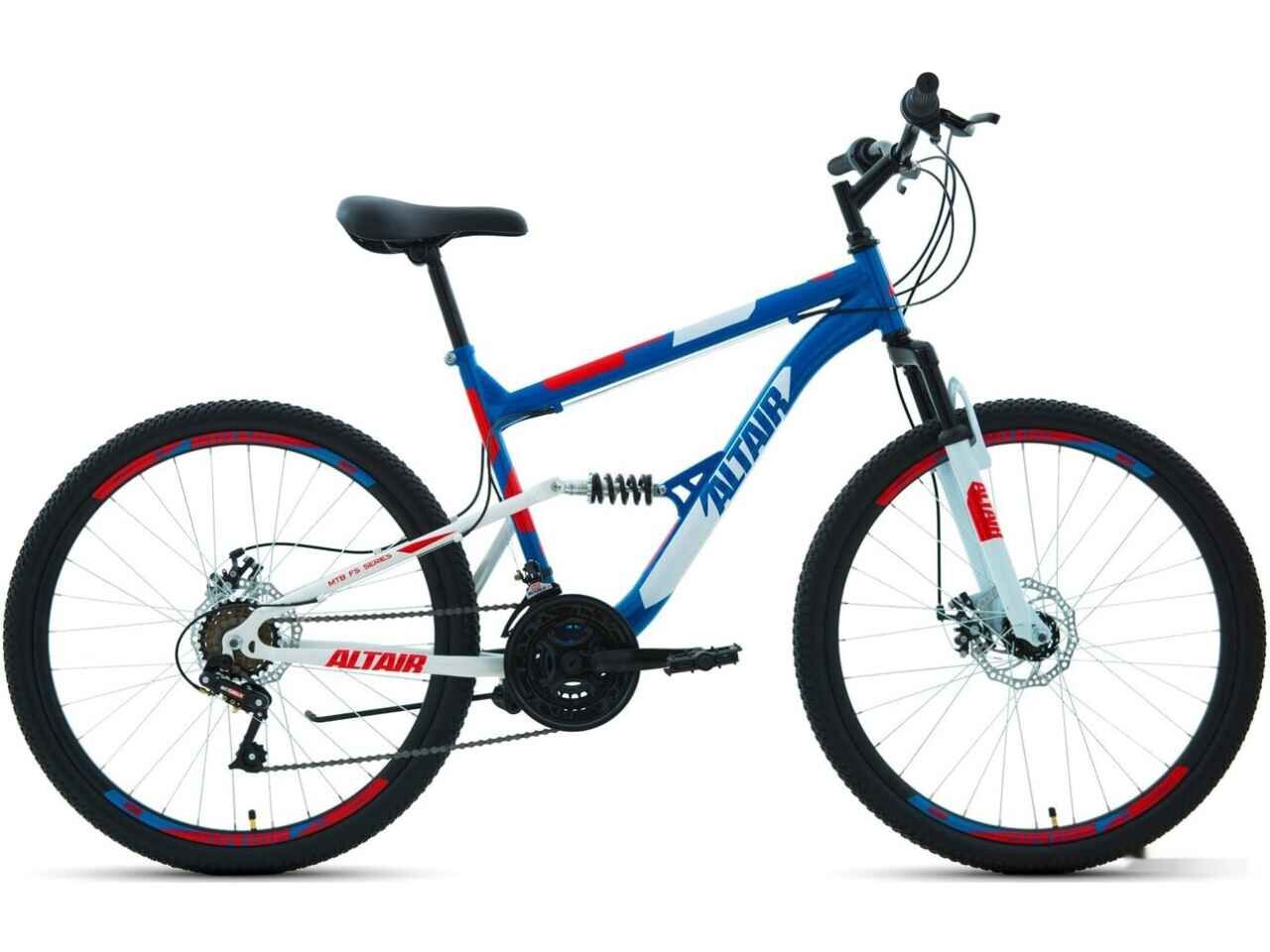 Велосипед ALTAIR MTB FS 26 2.0 D (16, синий/красный, 2022) RBK22AL26068