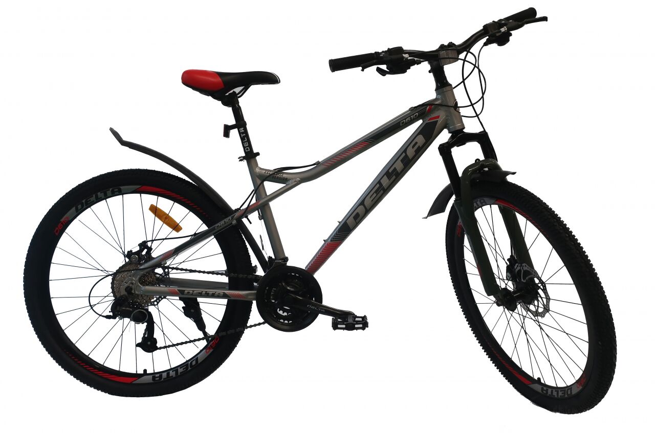Велосипед DELTA D610 26 (16, серый/красный, 2021)