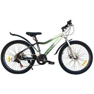 Велосипед GreenLand DEMETRA 24 7S (14, серебристый/зеленый, 2024)