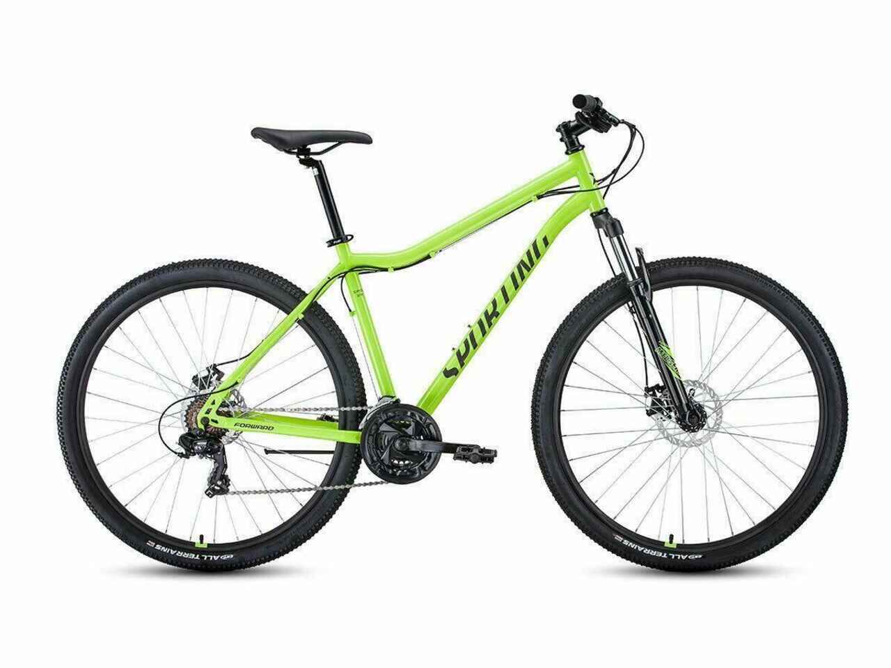 Велосипед Forward Sporting 29 2.0 D р.19 2022 (ярко-зеленый/черный)