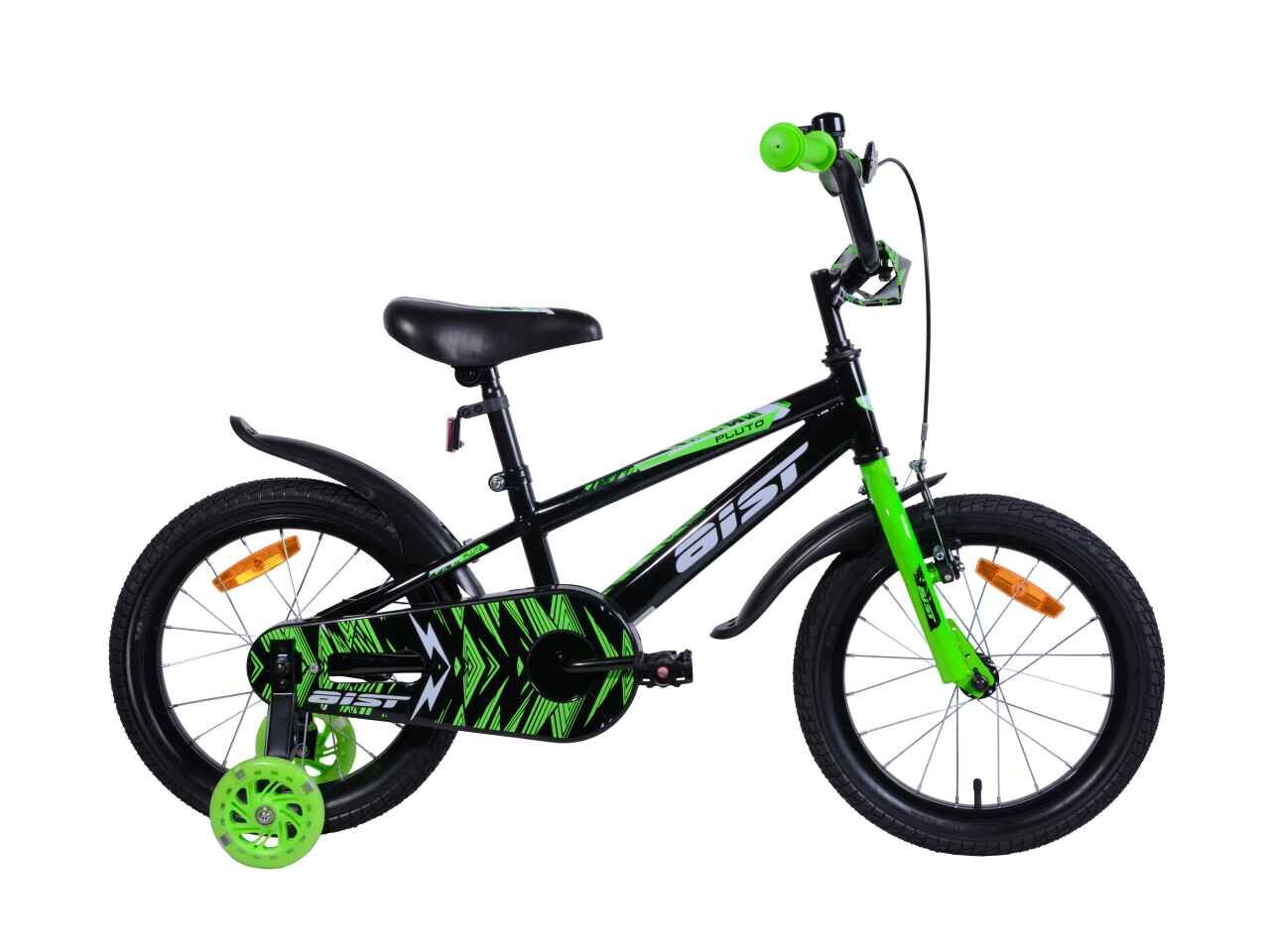 Детский велосипед Aist Pluto 16 (черный/зеленый, 2020)
