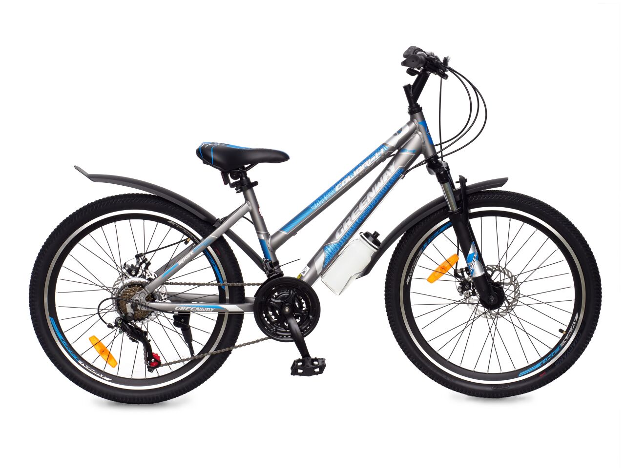 Велосипед Greenway Colibri-H 24 (14, серый/синий, 2021)