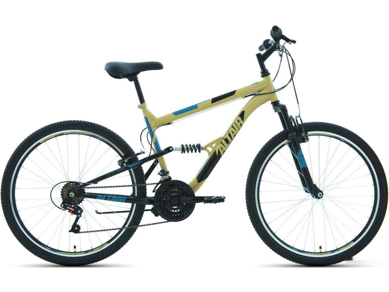 Велосипед ALTAIR MTB FS 26 1.0 р.16 2021 (бежевый/черный)