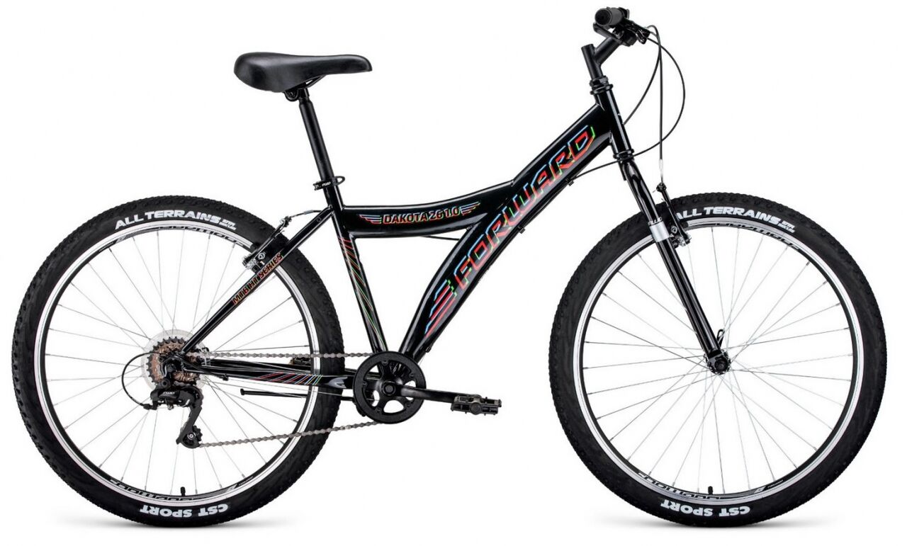 Велосипед Forward Dakota 26 1.0 (16.5, черный/красный, 2021)