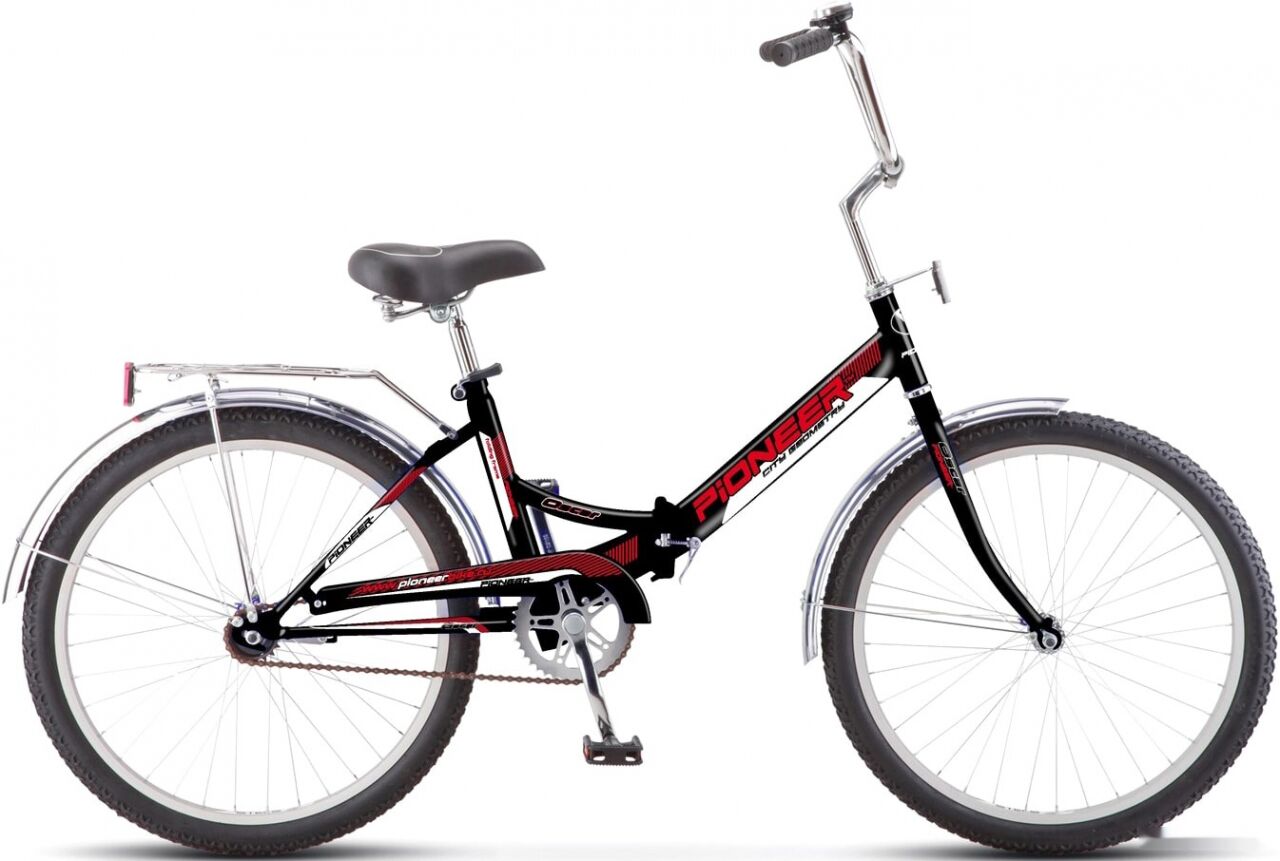 Велосипед Pioneer Oscar 24 2021 (черный/красный)