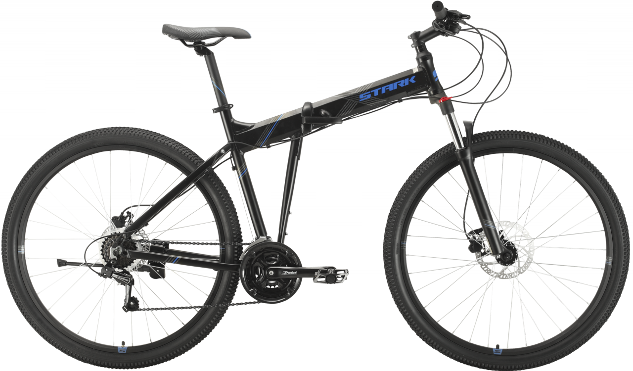 Велосипед Stark Cobra 29.2 HD (20, черный/голубой, 2021)