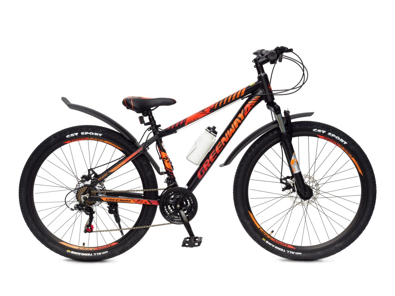 Велосипед Greenway Relict 27.5 (15.5, черный/оранжевый, 2021)