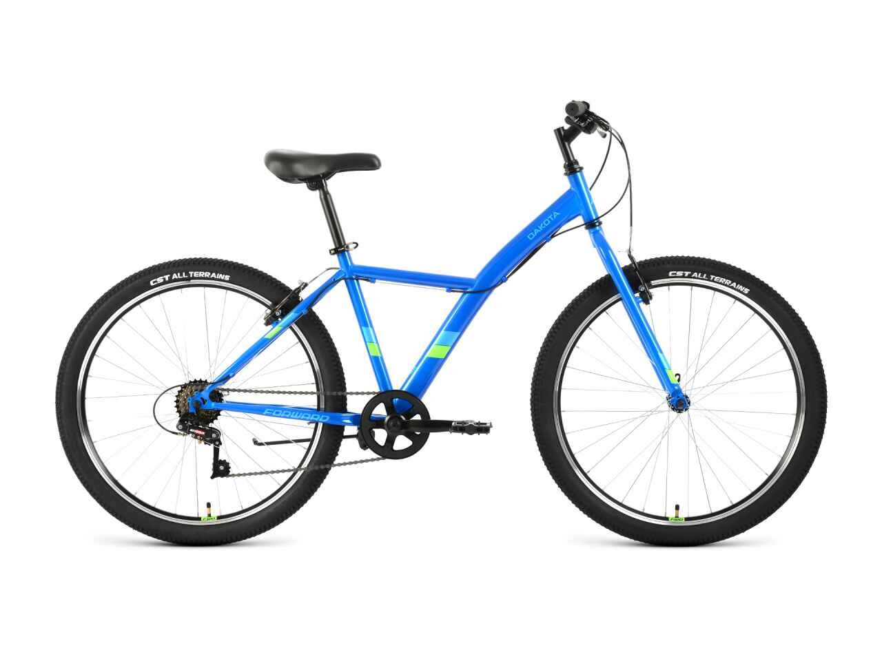 Велосипед Forward Dakota 26 1.0 (16.5, синий/ярко-зеленый, 2022)
