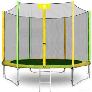 Батут Alpin ATGY-252 2.52 м с защитной сеткой и лестницей