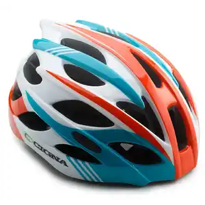 Спортивный шлем Cigna WT-016 белый/красный/бирюзовый, M (54-57см)