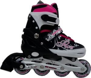 Роликовые коньки Vimpex Sport PW-155B-3 (р. 28-31, черный/розовый)