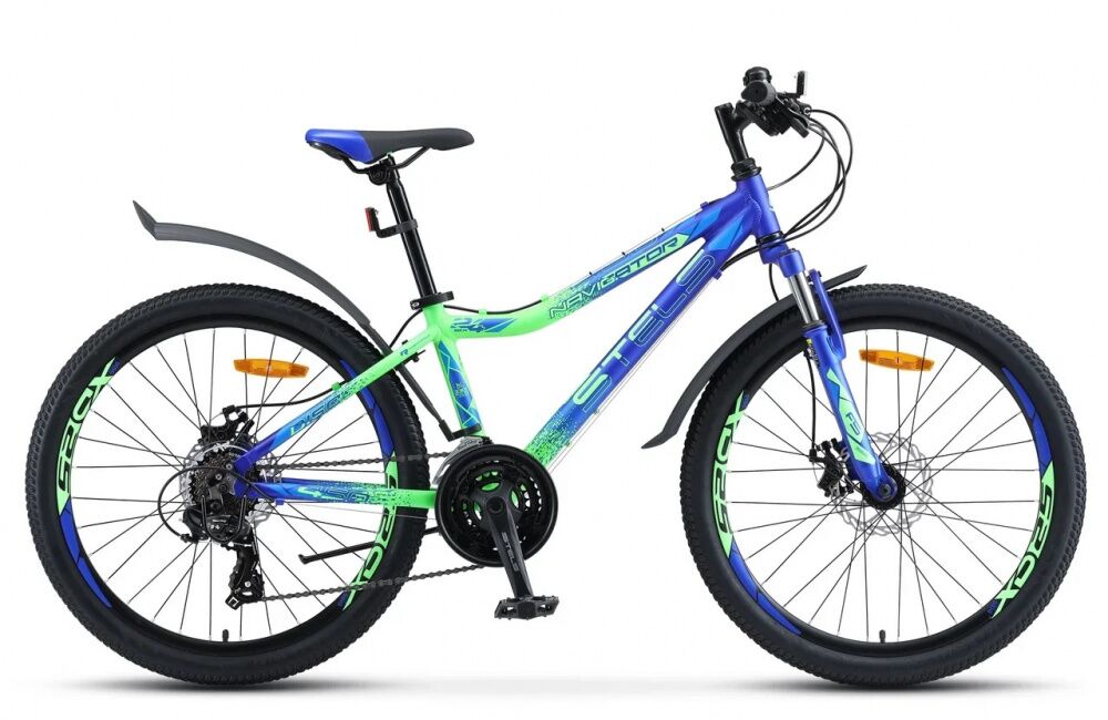 Велосипед Stels Navigator 450 MD 24 V030 (13, синий/зеленый, 2022)