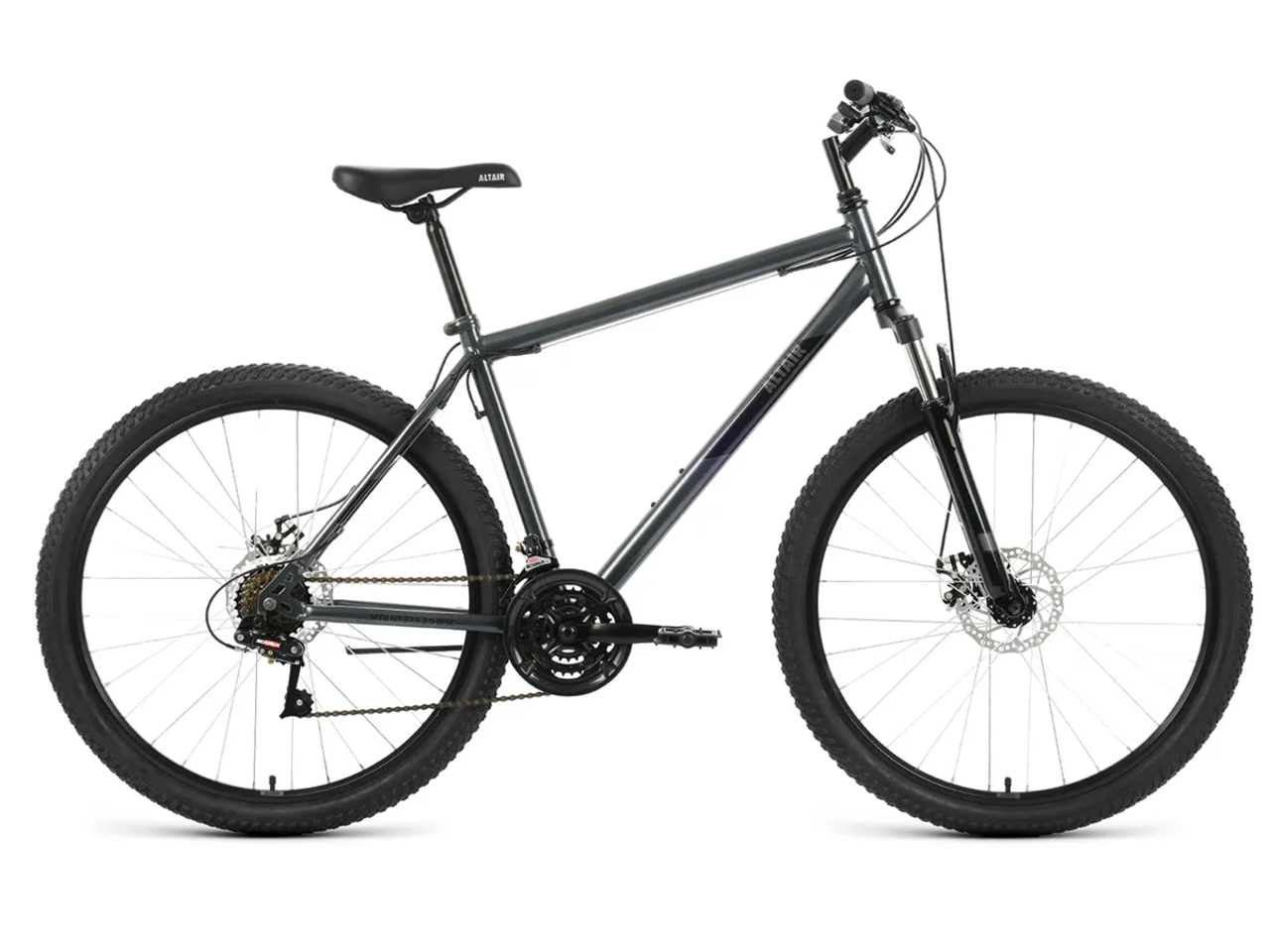 Велосипед ALTAIR MTB HT 27.5 2.0 disc (17, темно-серый/черный, 2022) RBK22AL27140