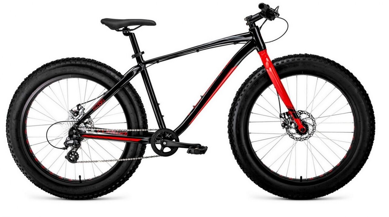 Велосипед Forward Bizon 26 (18, черный/красный, 2021)