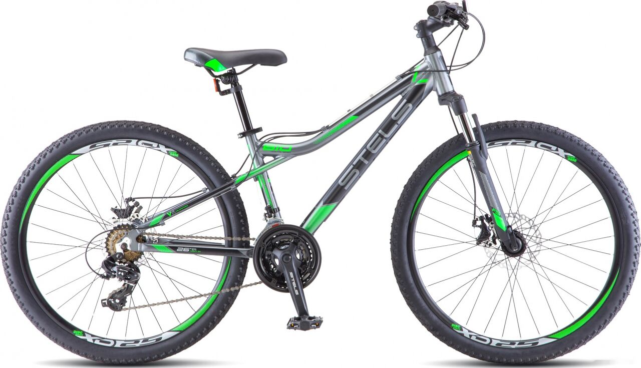 Велосипед Stels Navigator 610 MD 26 V040 (серый/зеленый, 2021)