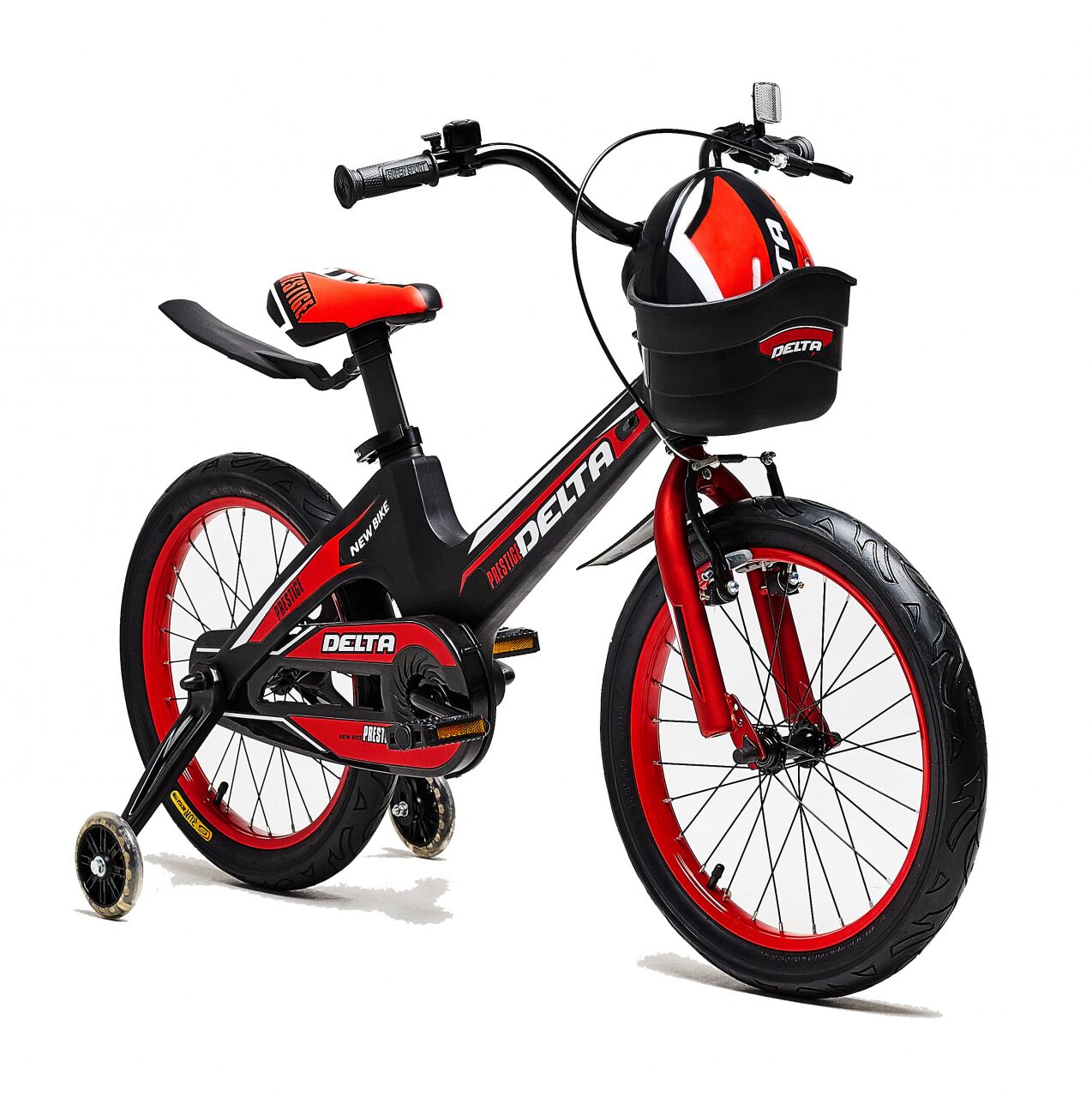 Детский велосипед DELTA Prestige 16 (красный/черный, 2020) + шлем
