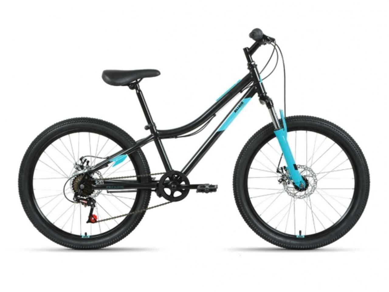 Велосипед ALTAIR MTB HT 24 2.0 D (12, черный/бирюзовый, 2022)