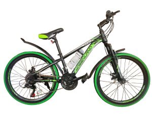 Велосипед GreenLand SPACE 24 (12, черный/зеленый, 2024)