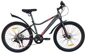 Велосипед GreenLand FORMULA 24 7S (14, черный/красный, 2024)