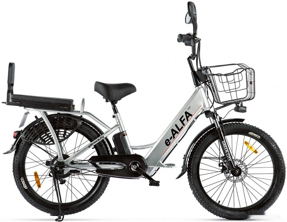 Электровелосипед Eltreco Green City E-Alfa Fat 2020 (серебристый)