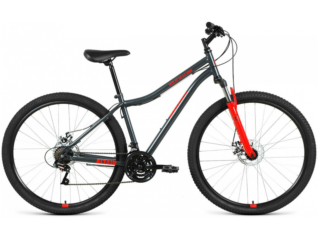 Велосипед ALTAIR MTB HT 29 2.0 disc (17, темно-серый/красный, 2022)