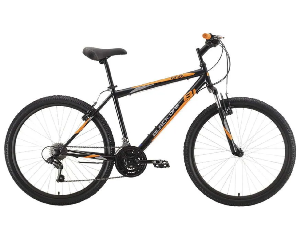 Велосипед Black One Onix 26 (20, черный/серый/оранжевый, 2021)