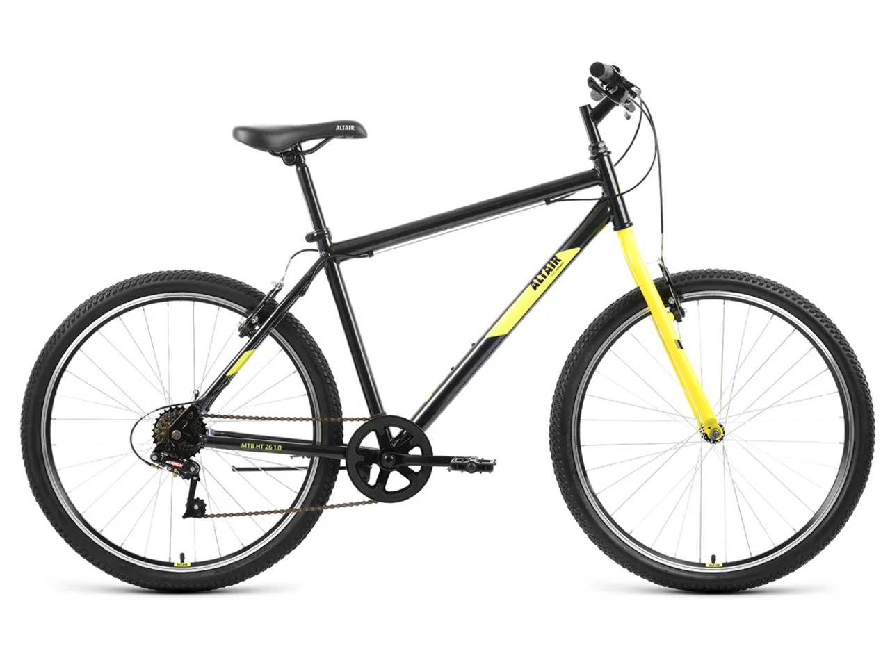 Велосипед ALTAIR MTB HT 26 1.0 р.19 2022 (черный/желтый)