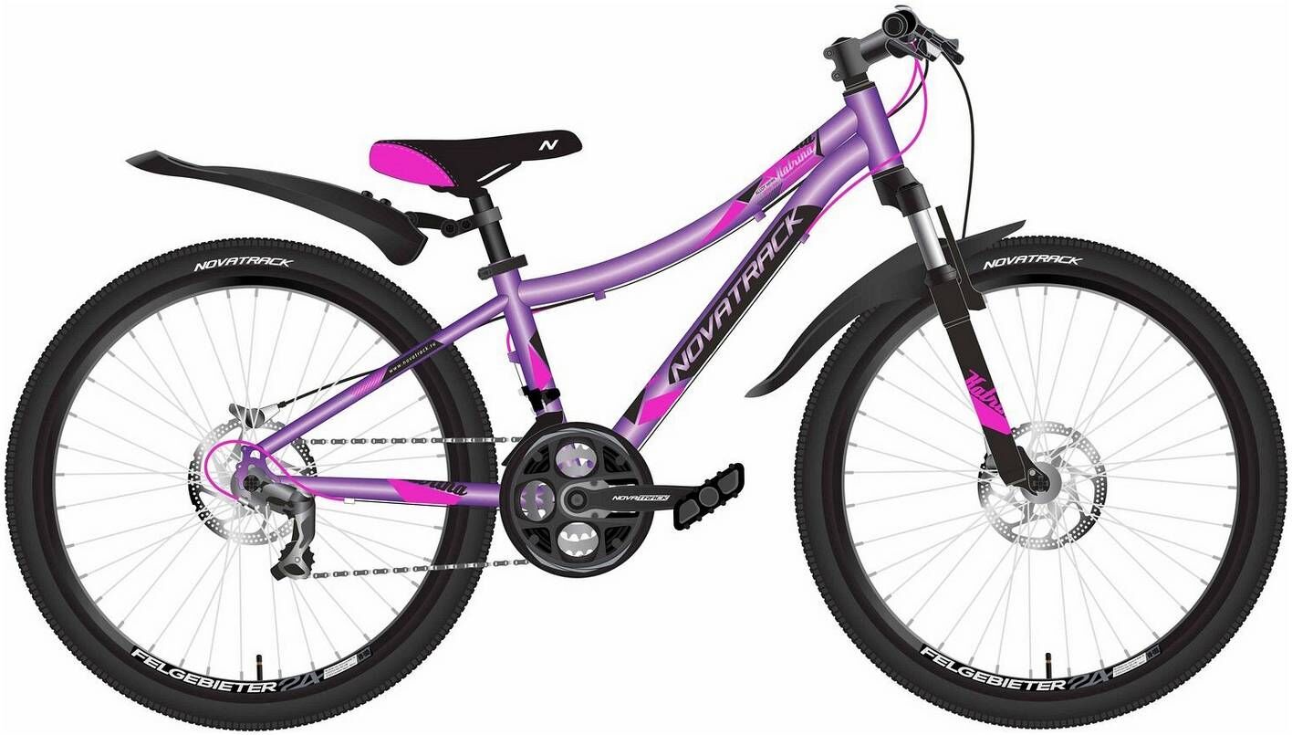 Велосипед Novatrack Katrina 24 (10, фиолетовый, 2020)