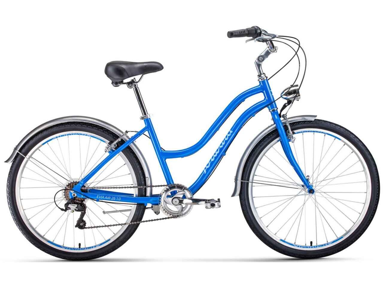 Велосипед Forward Evia Air 26 1.0 (16, синий/белый, 2021)