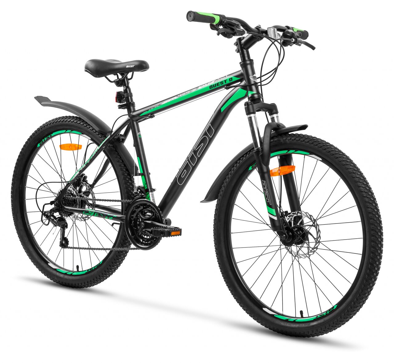 Велосипед Aist Quest Disc 26 (20, серый/зеленый, 2022)