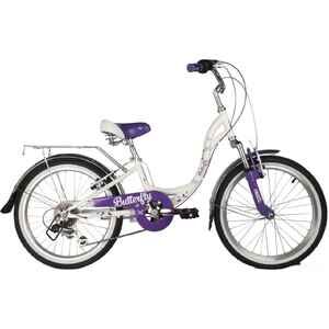 Детский велосипед Novatrack Butterfly 6.V 20 2022 20SH6V.BUTTERFLY.VL22 (белый/фиолетовый)