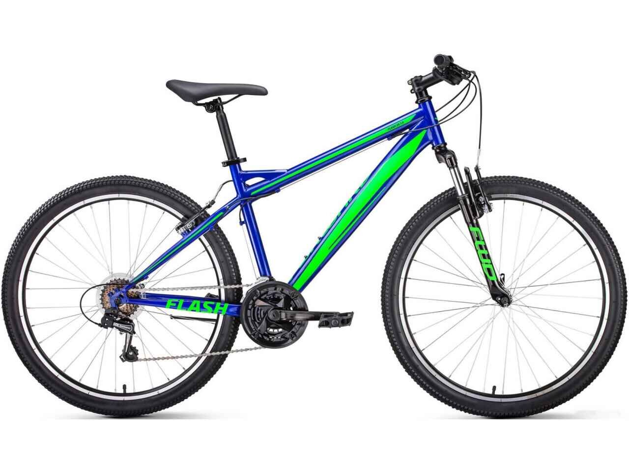 Велосипед Forward Flash 26 1.0 (15, синий/зеленый, 2022)