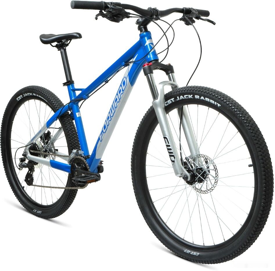 Велосипед Forward Quadro 27.5 3.0 disc (17, синий/серебристый, 2021) RBKW1M37I004