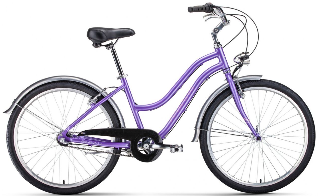 Велосипед Forward Evia Air 26 2.0 (16, фиолетовый/белый, 2021)