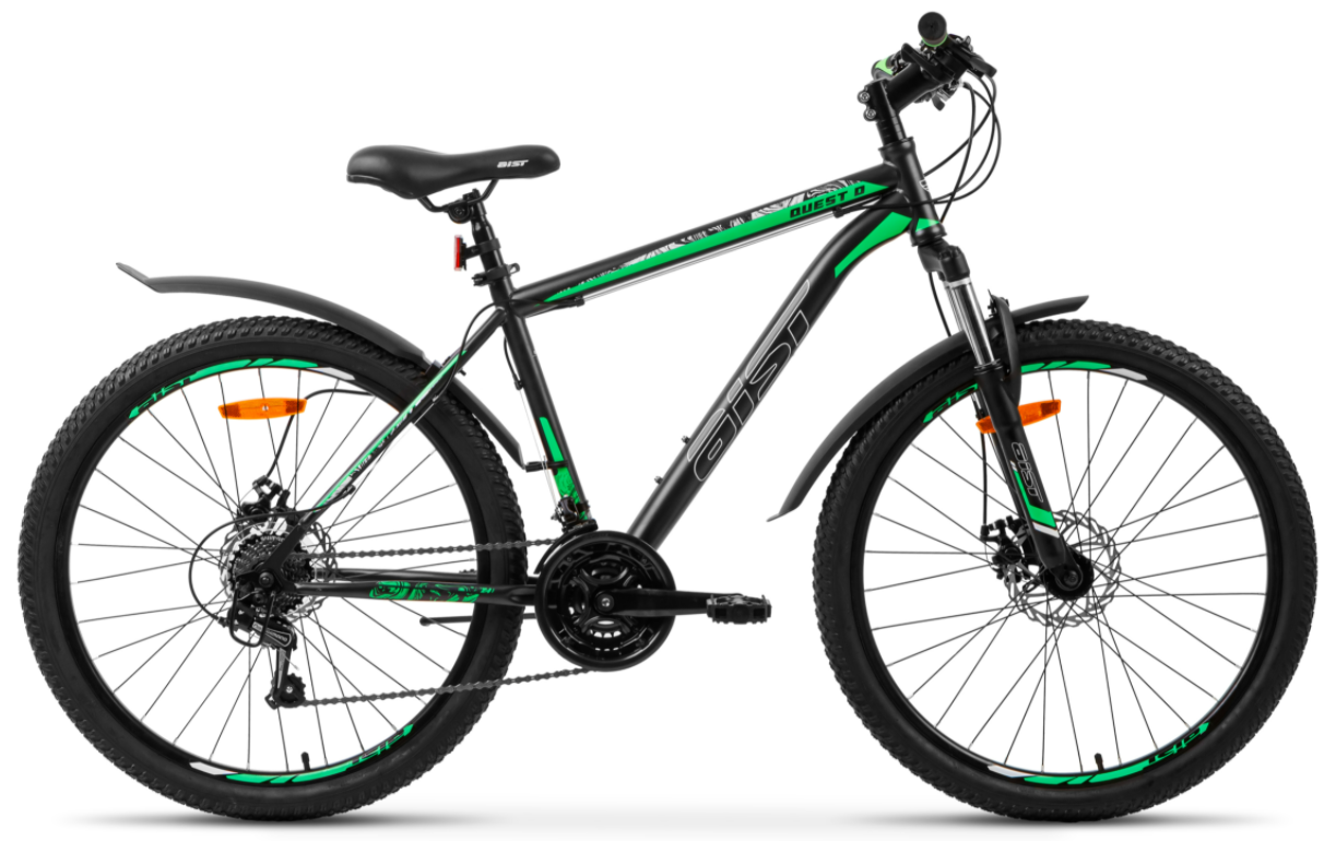 Велосипед Aist Quest Disc 26 (13, серый/зеленый, 2022)