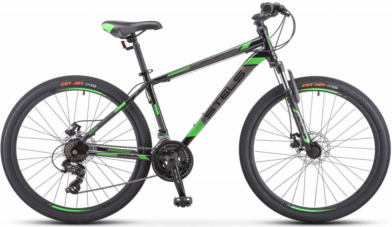 Велосипед Stels Navigator 500 D 26 F010 (20, черный/зеленый, 2020)