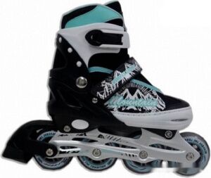 Роликовые коньки Vimpex Sport PW-155B-3 (р. 28-31, черный/бирюзовый) Роликовые коньки Vimpex Sport PW-155B-3 (р. 28-31, черный/бирюзовый)