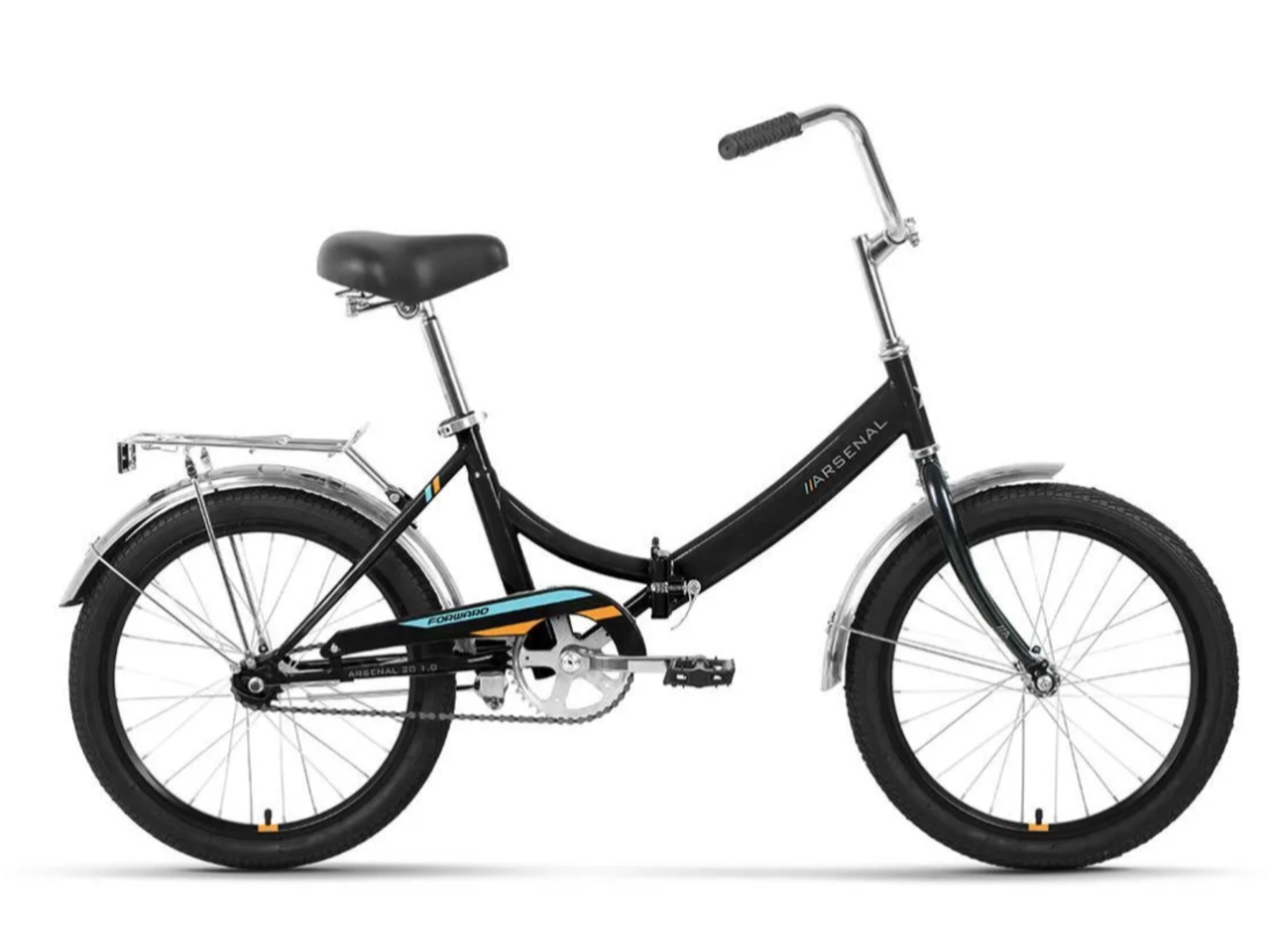 Велосипед Forward Arsenal 20 1.0 (14, черный/оранжевый, 2022)