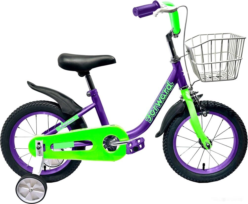 Детский велосипед Forward Barrio 16 (фиолетовый/салатовый, 2020)
