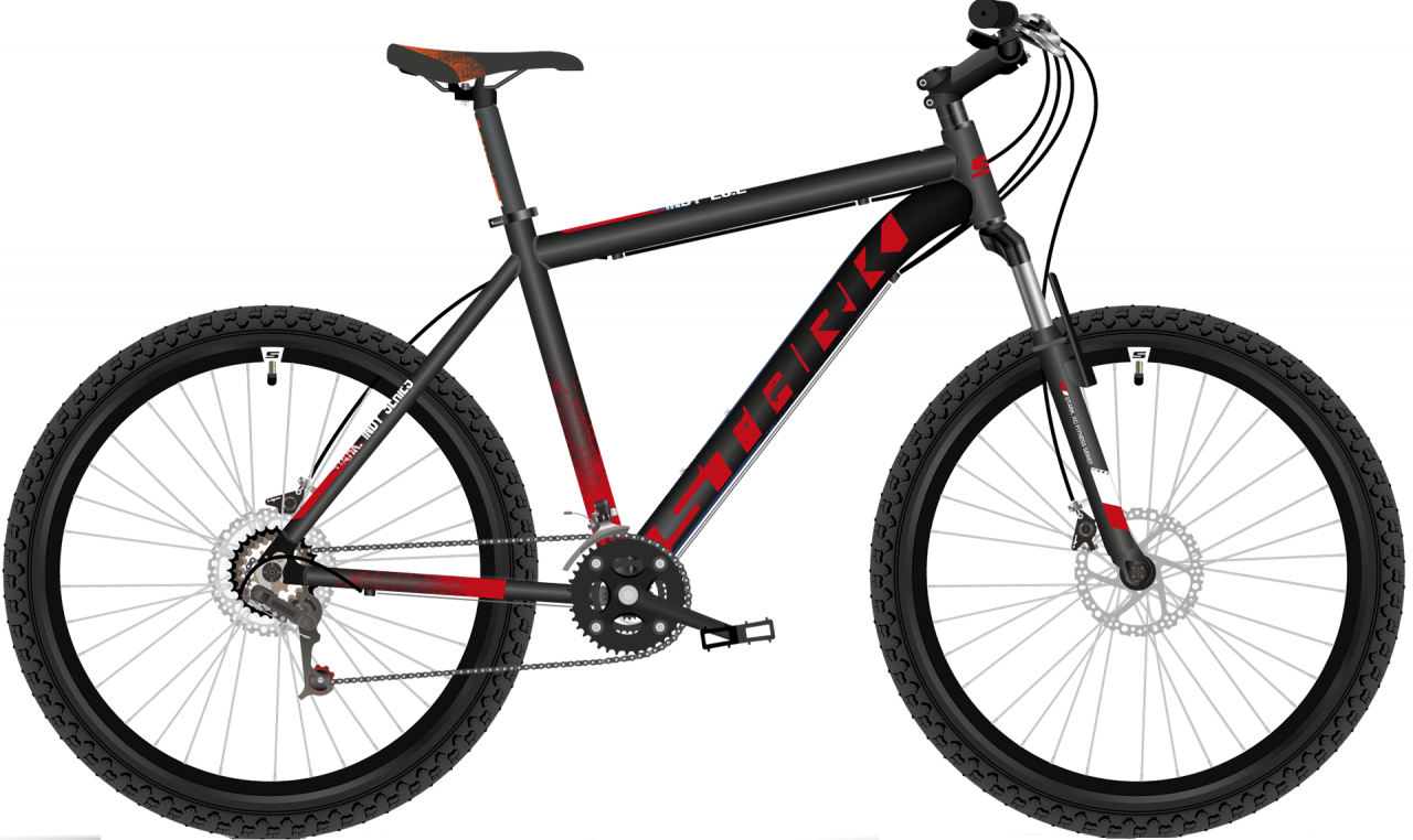 Велосипед Stark Indy 27.1 D (18, черный/красный, 2021)