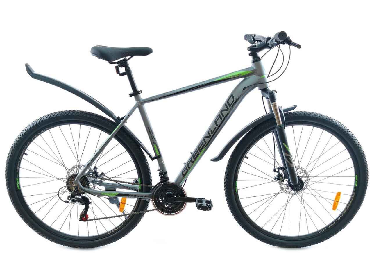 Велосипед GreenLand Oasis 27.5 (19, серый/зеленый) Велосипед GreenLand Oasis 27.5 (19, серый/зеленый)