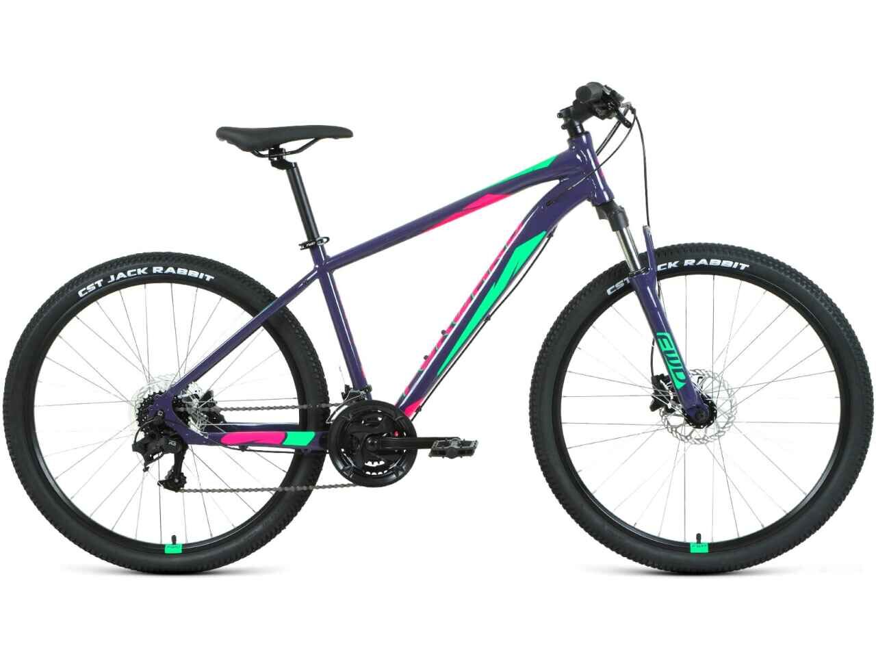 Велосипед Forward Apache 27.5 3.2 HD р.19 2022 (фиолетовый/зеленый)
