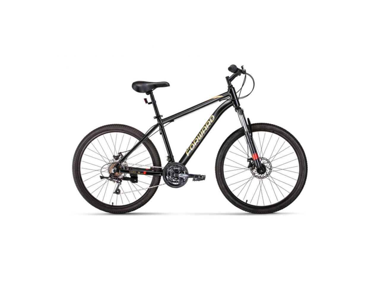 Велосипед Forward HardiI 26 2.0 D FR (18, черный/желтый, 2023)