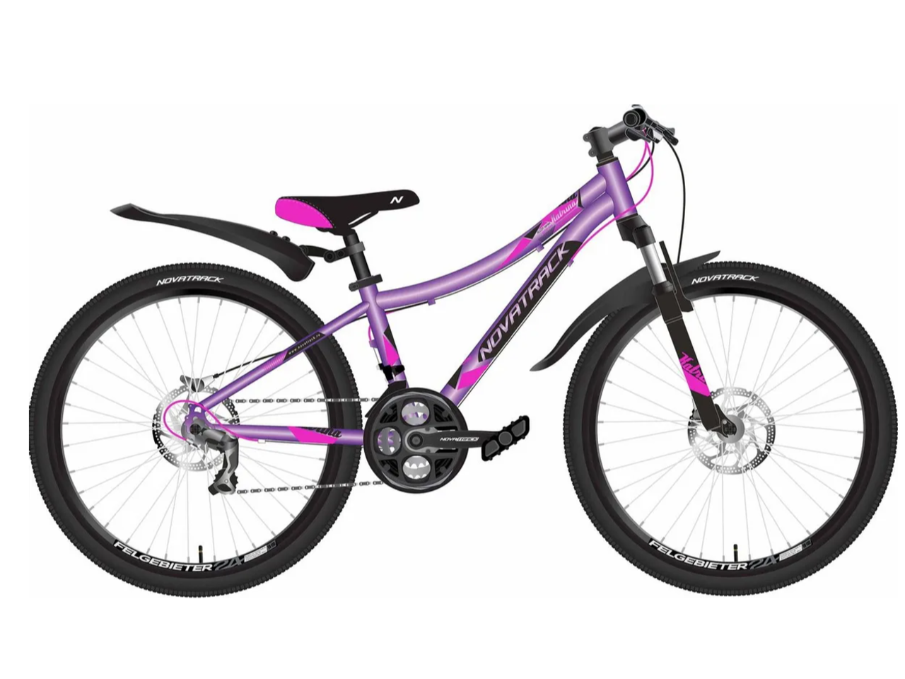 Велосипед Novatrack Katrina 24 (12, фиолетовый металлик, 2020)