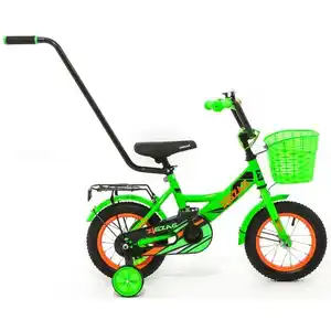 Детский велосипед Zigzag Classic 12 с ручкой (зеленый) ZG-1202
