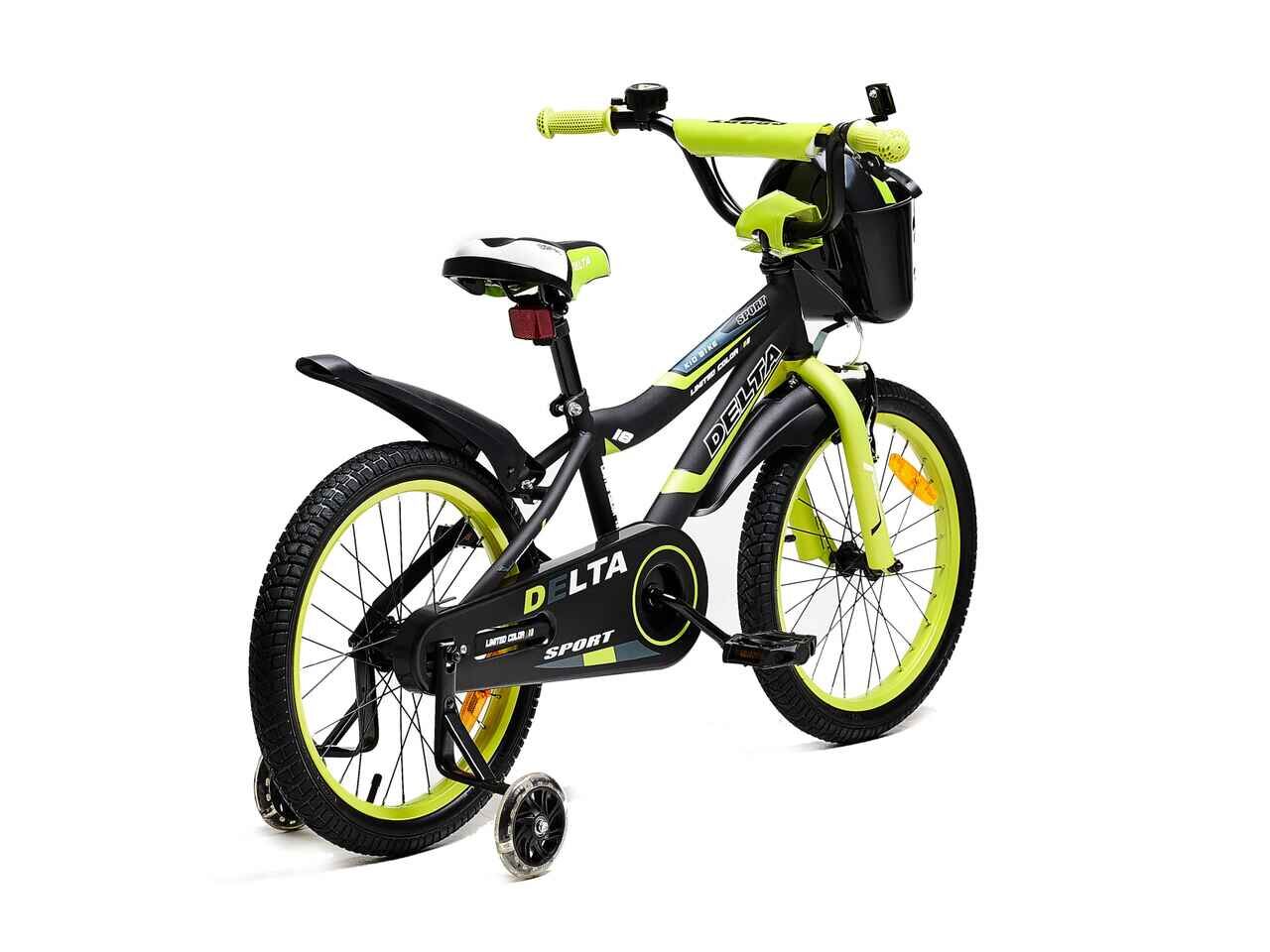 Детский велосипед DELTA Sport 18 (черный/зеленый, 2020)