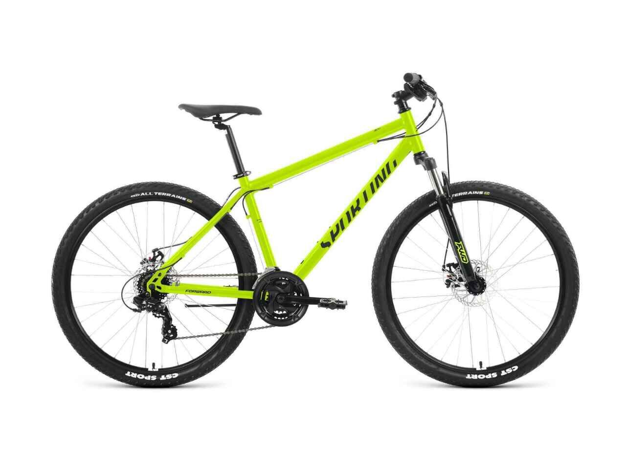 Велосипед Forward Sporting 29 2.0 D р.19 2023 (ярко-зеленый/черный)